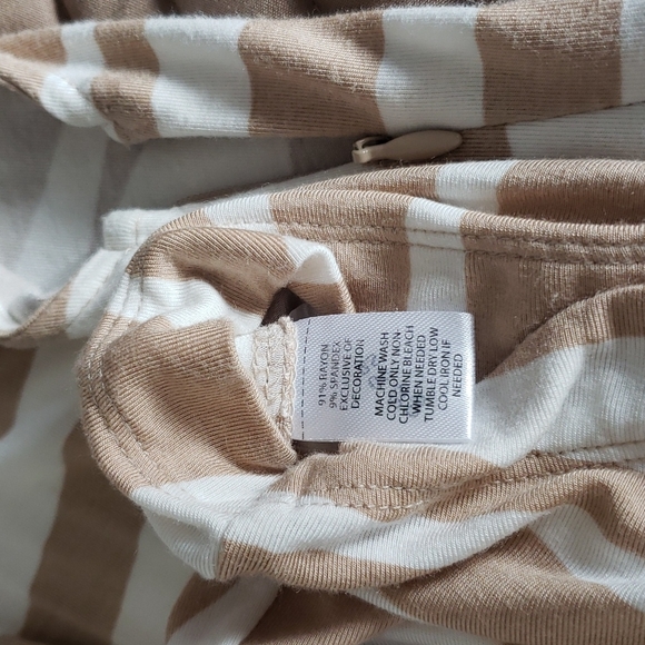 Loft size 6 tan-creme print dress - Picture 6 of 8